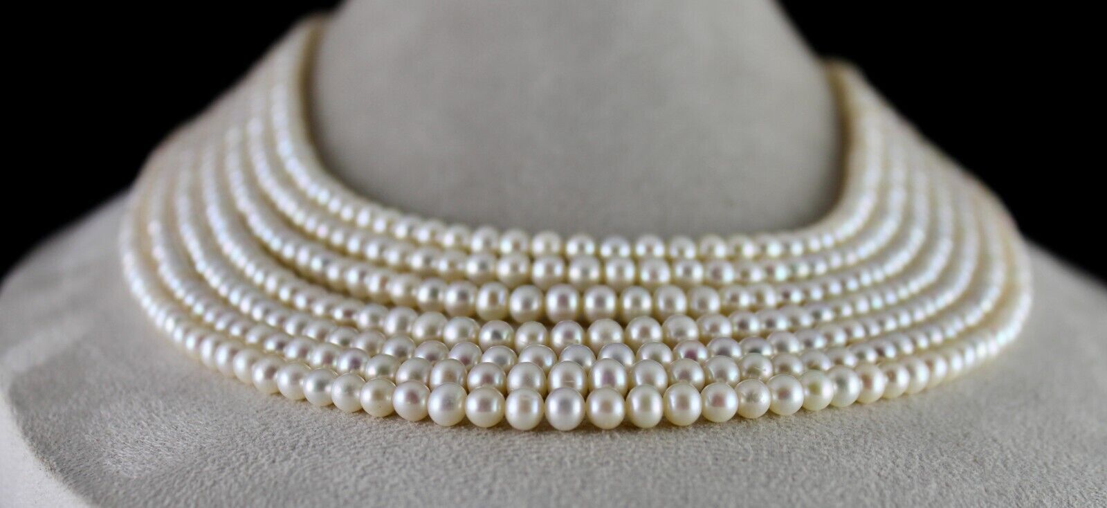 GENUINE FRESH WATER PEARL BEADS ROUND 7 L 808 CARATS GEMSTONE FASHION NECKLACE