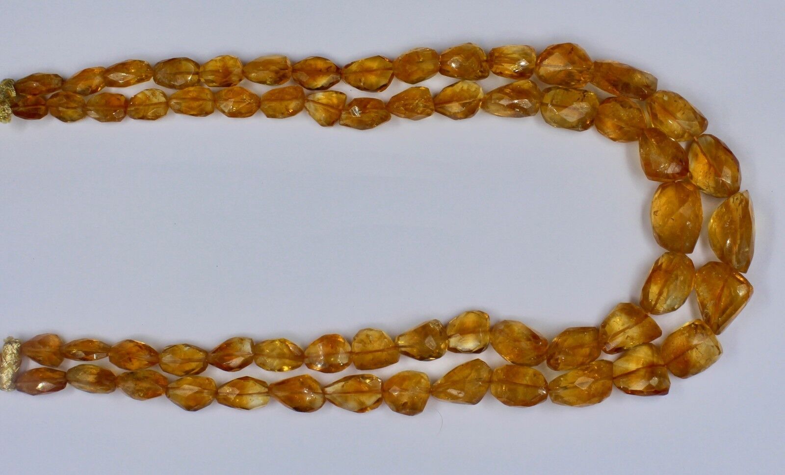 Natural Yellow Citrine Beads Faceted Nugget 2 L 699 Ct Gemstone Fashion Necklace