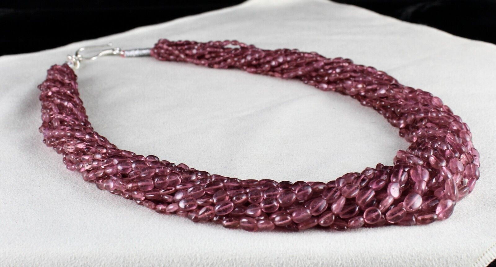 NATURAL PINK TOURMALINE BEADS LONG SHAPE 15 L 745 CT GEMSTONE STATEMENT NECKLACE