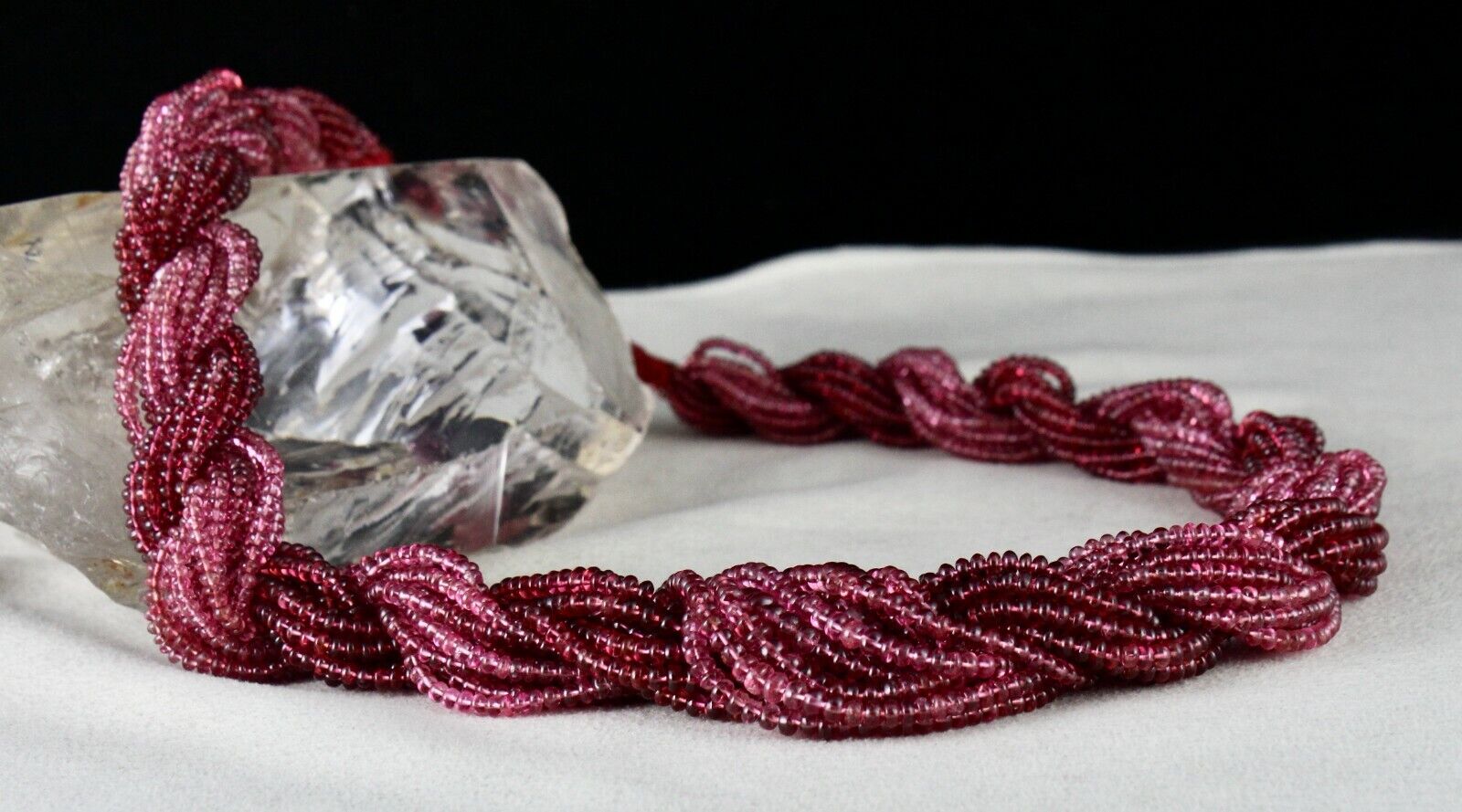 GTL CERTIFIED NATURAL RED PINK SPINEL BEADS ROUND 20 L 640 CTS GEMSTONE NECKLACE
