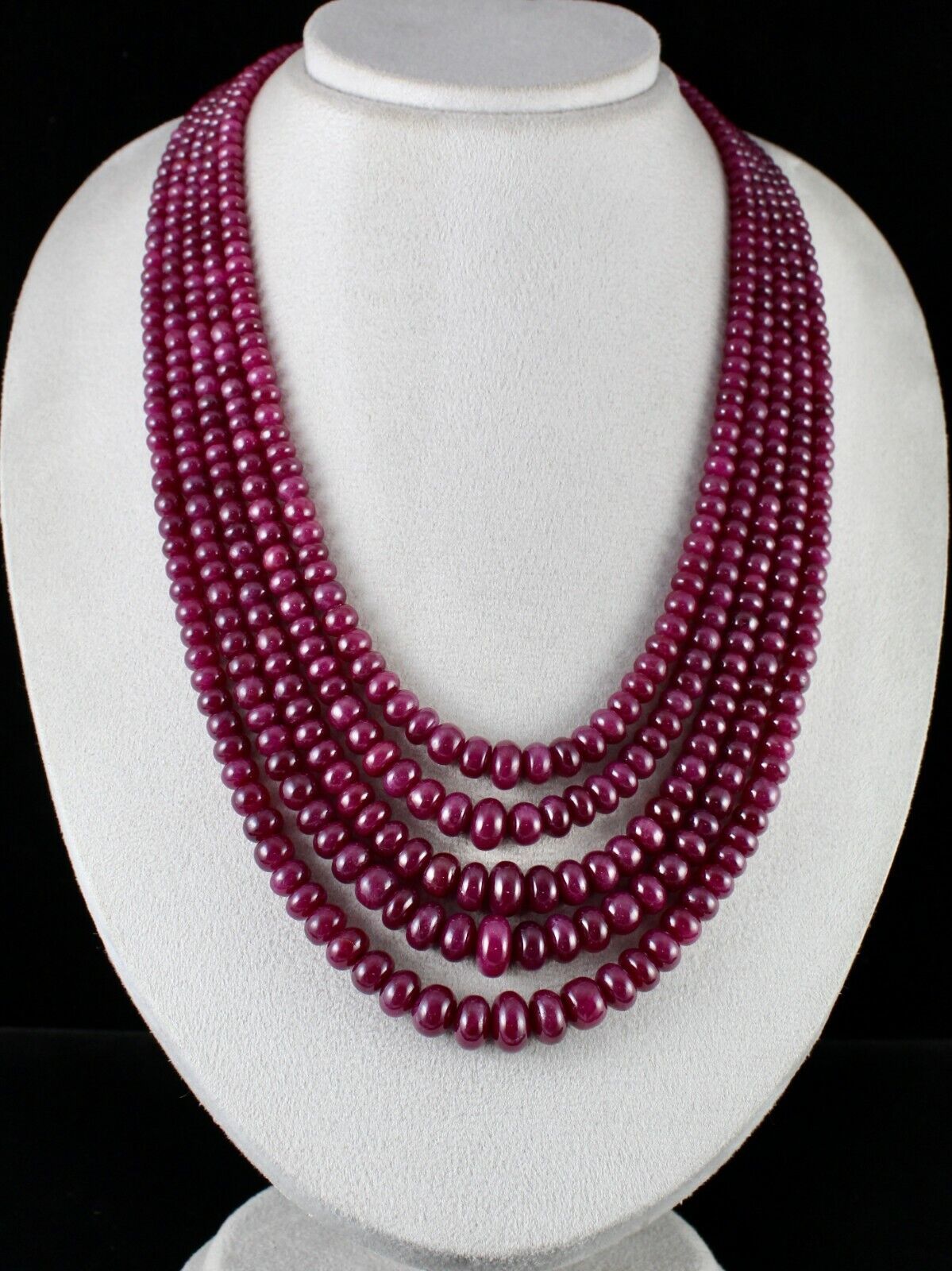 NATURAL UNHEATED RUBY BEADS ROUND 5 LINE 1557 CTS 12MM BIG GEMSTONE NECKLACE