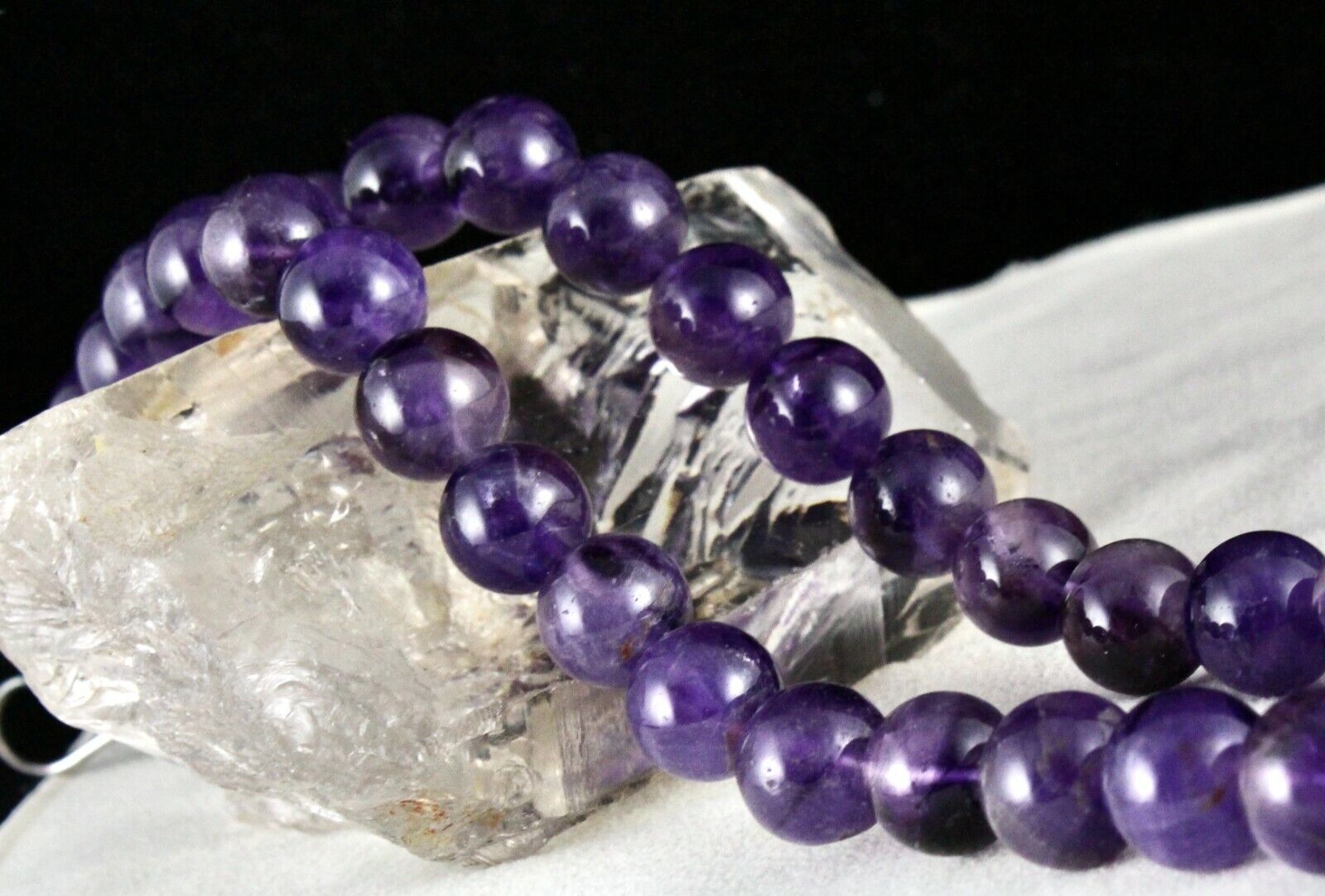 Natural Amethyst Beaded Necklace 1 Line 846 Carats Big Round Gemstone Strings