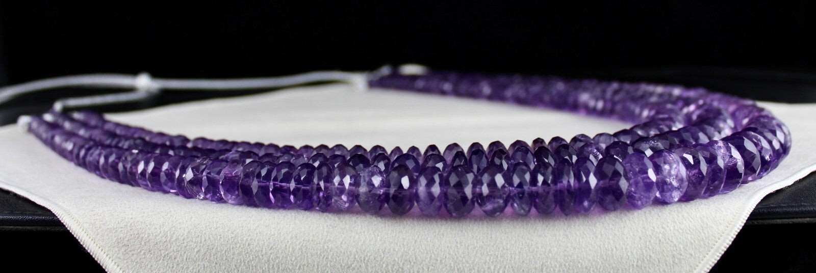 Certified Natural Brazilian Amethyst 3 Ct Faceted Beads Round 2320 Necklace