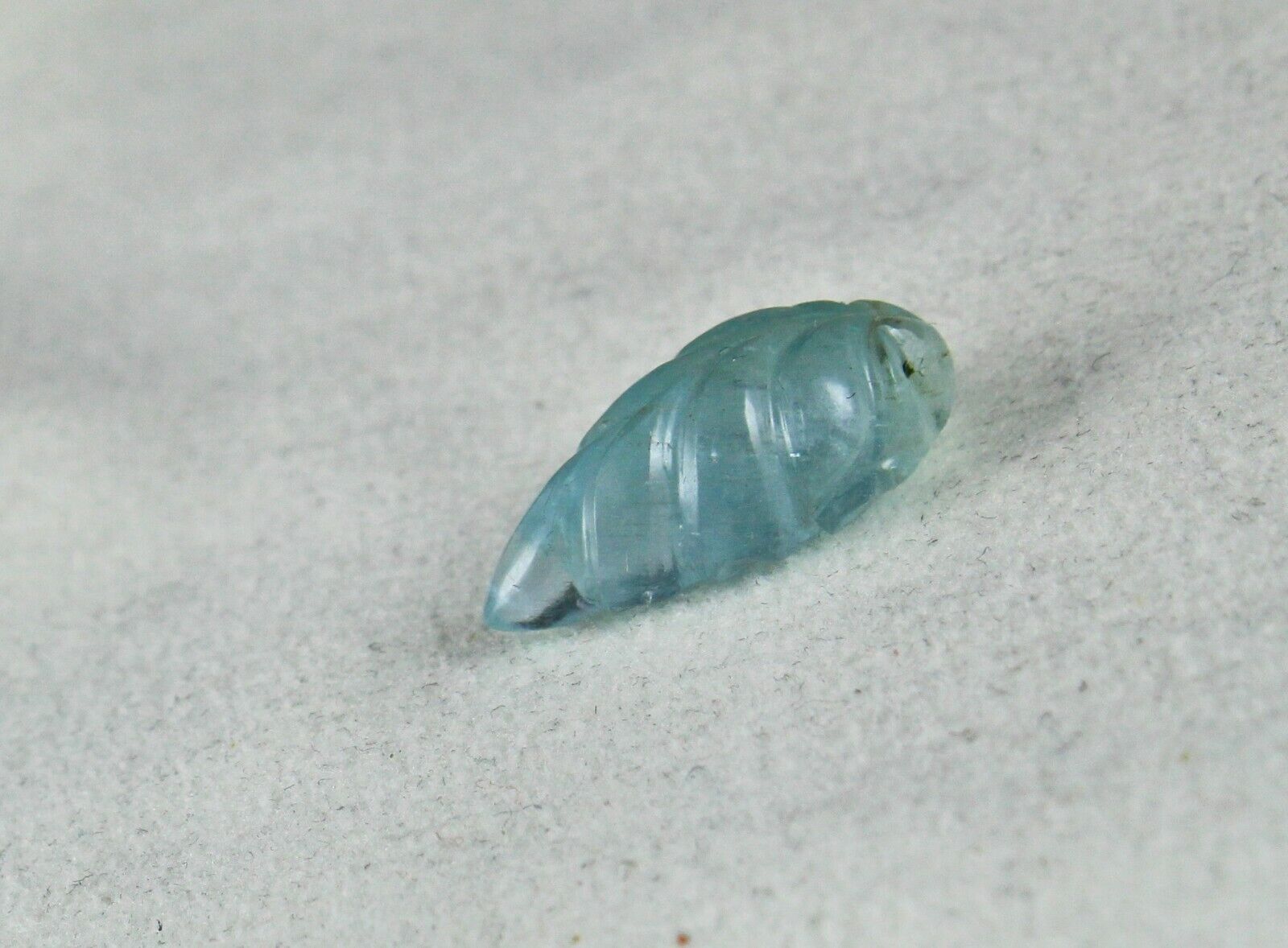 NATURAL BLUE AQUAMARINE CARVED LEAF 11.83 CARATS DRILLED GEMSTONE FOR PENDANT