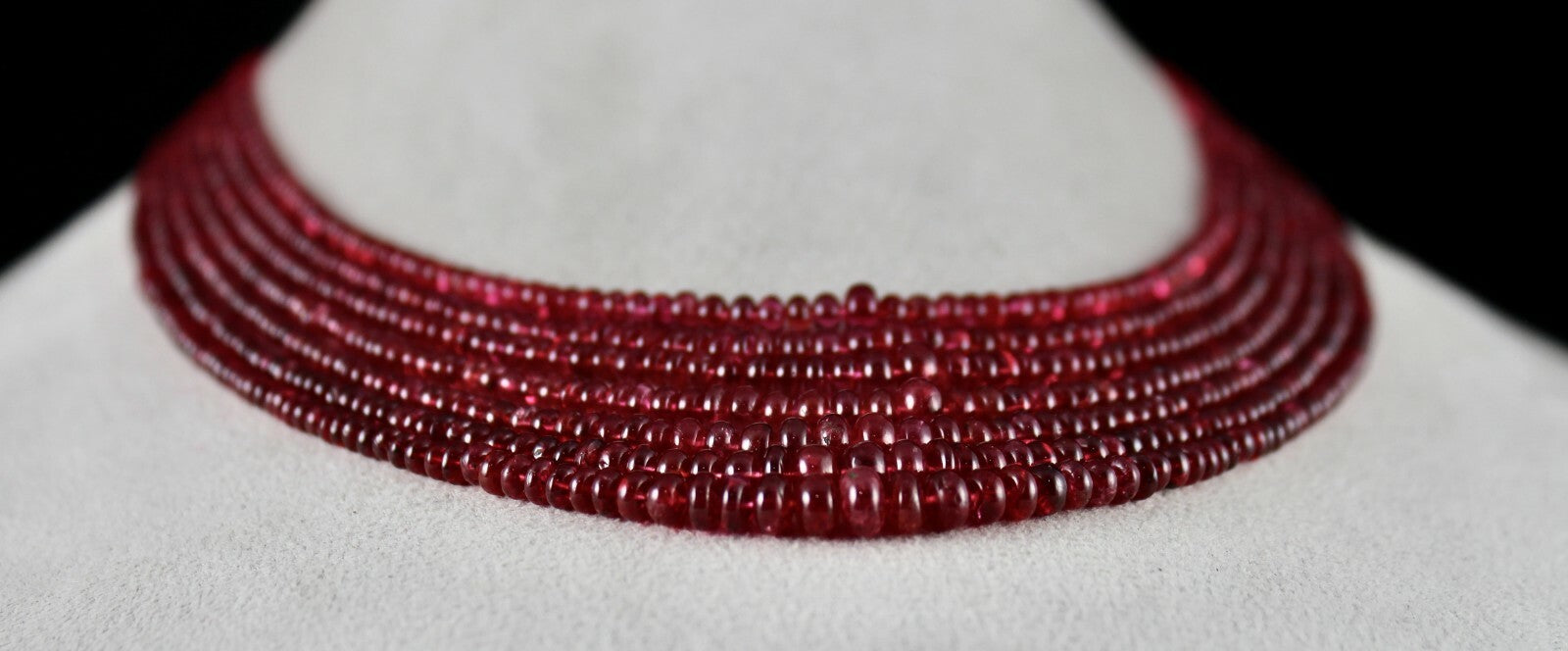Certified Natural Spinel 330 Ct Red Gemstone Round Beads Necklace For Women