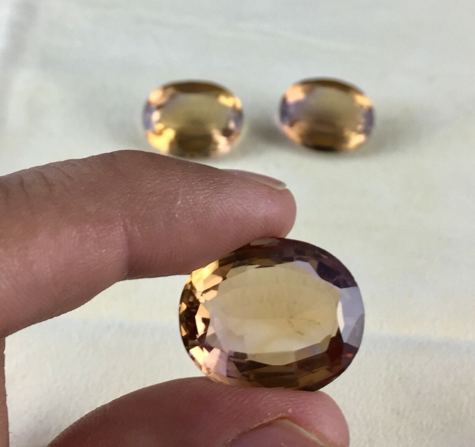 NATURAL AMETRINE OVAL CUT PAIR 3 PCS 81.20 CTS RARE GEMSTONE FOR EARRING PENDANT