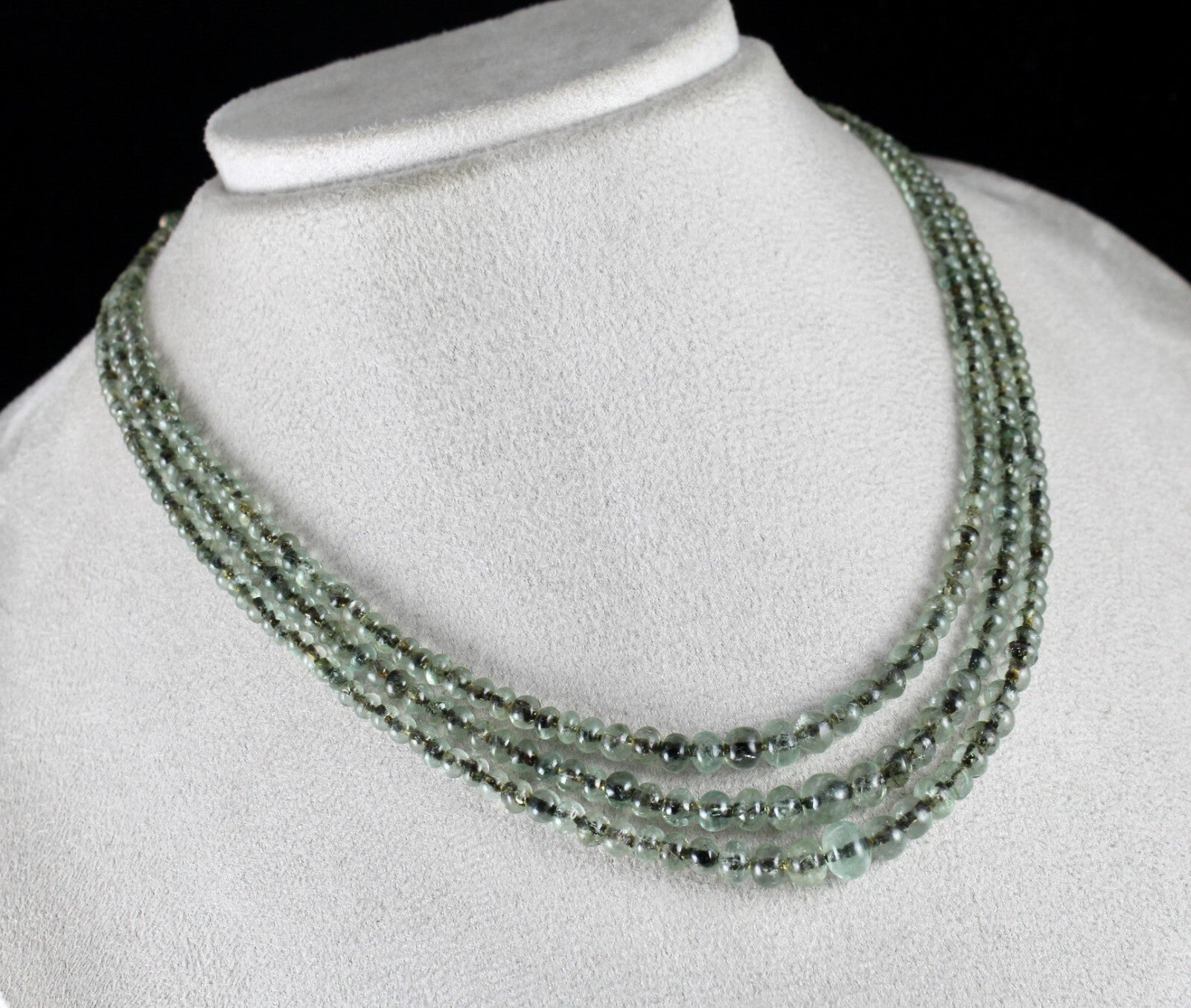 Antique Natural Emerald Beads 152 Ct Necklace Round Gemstone