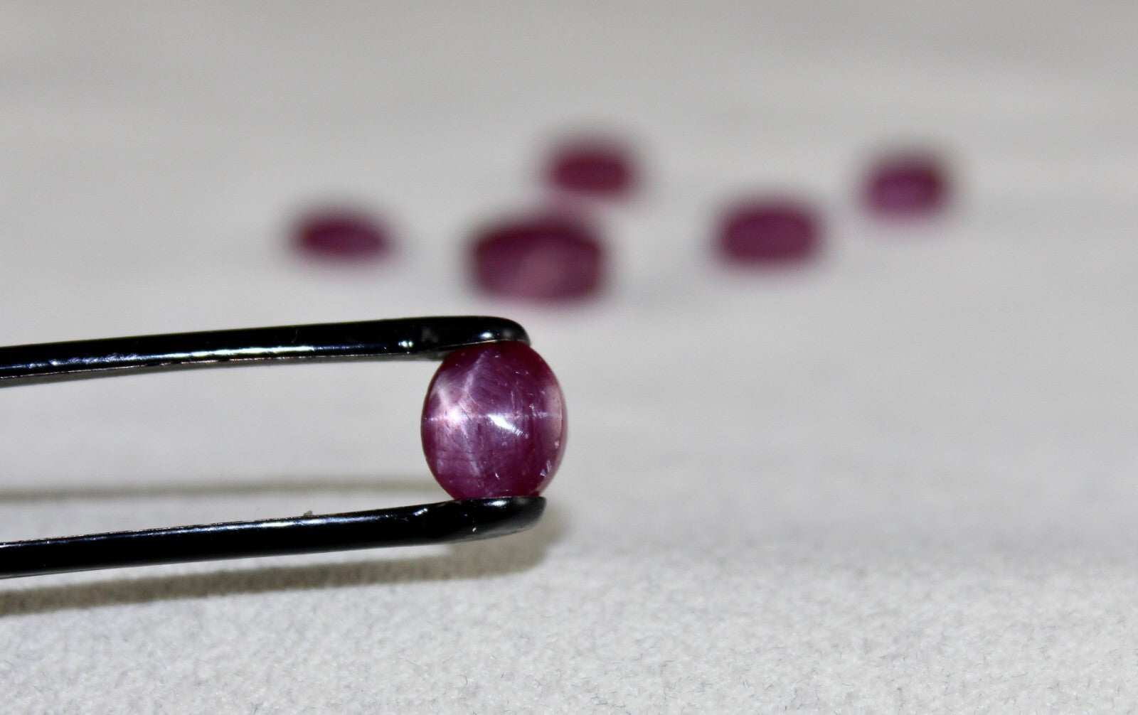 Certified Natural Star Ruby Oval Cabochon 23.09ct 6pc Loose Gemstone Set