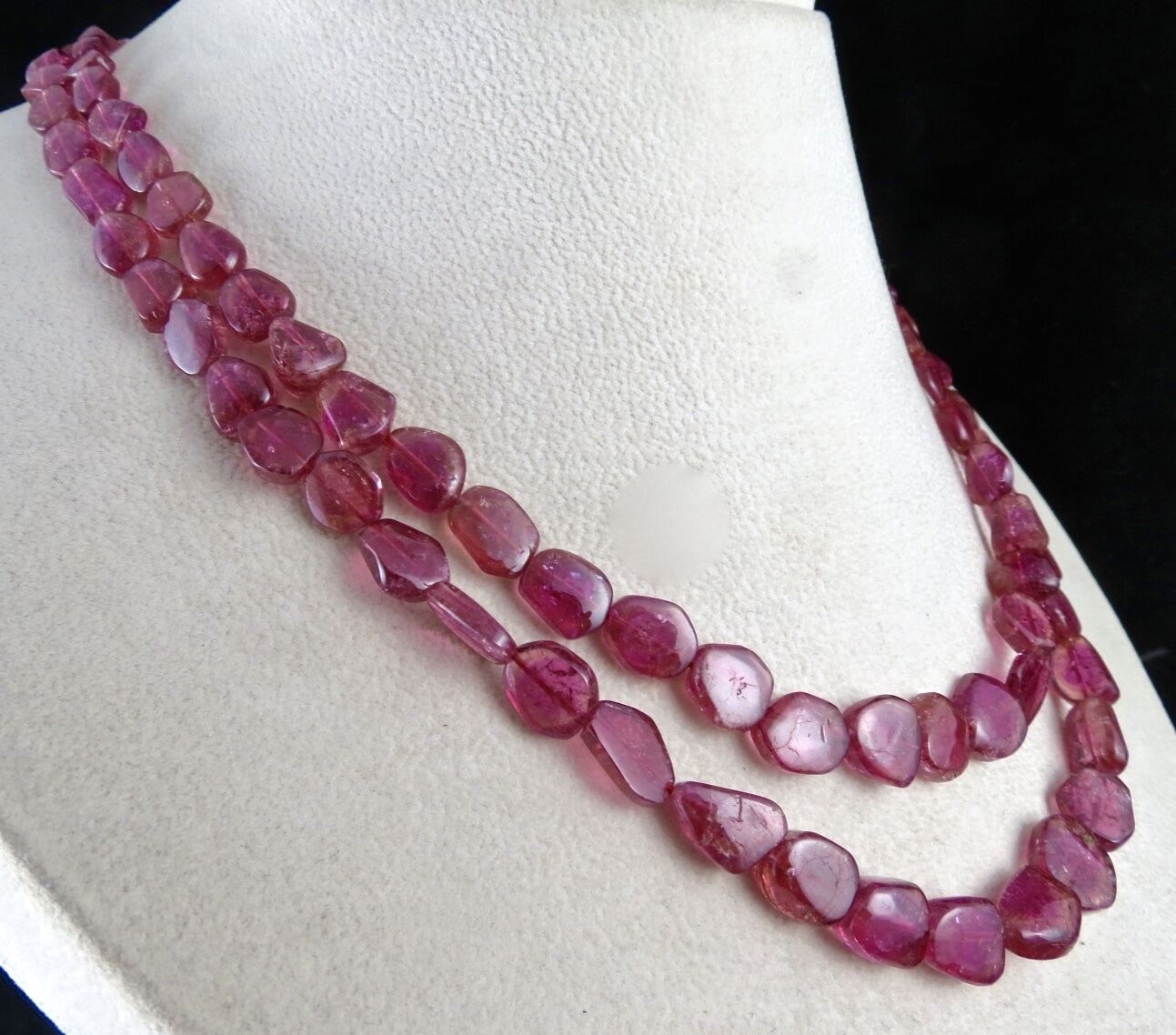 NATURAL PINK TOURMALINE RUBELLITE BEADS TUMBLE 2 L 284 CARATS GEMSTONE NECKLACE
