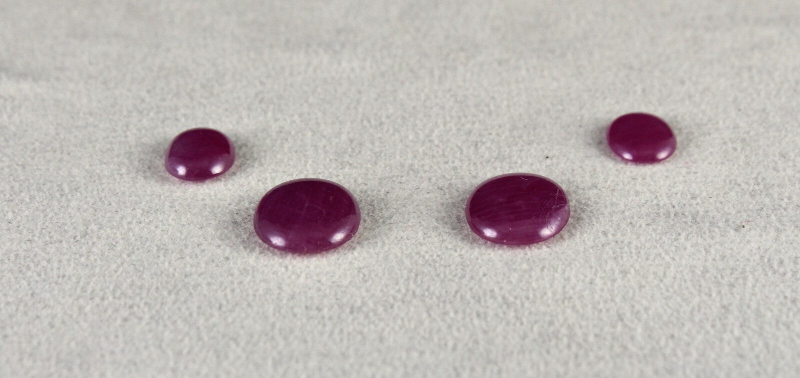 Natural Ruby Oval Cabochon 18.19ct 4 Pc Loose Gemstone For Earring Design
