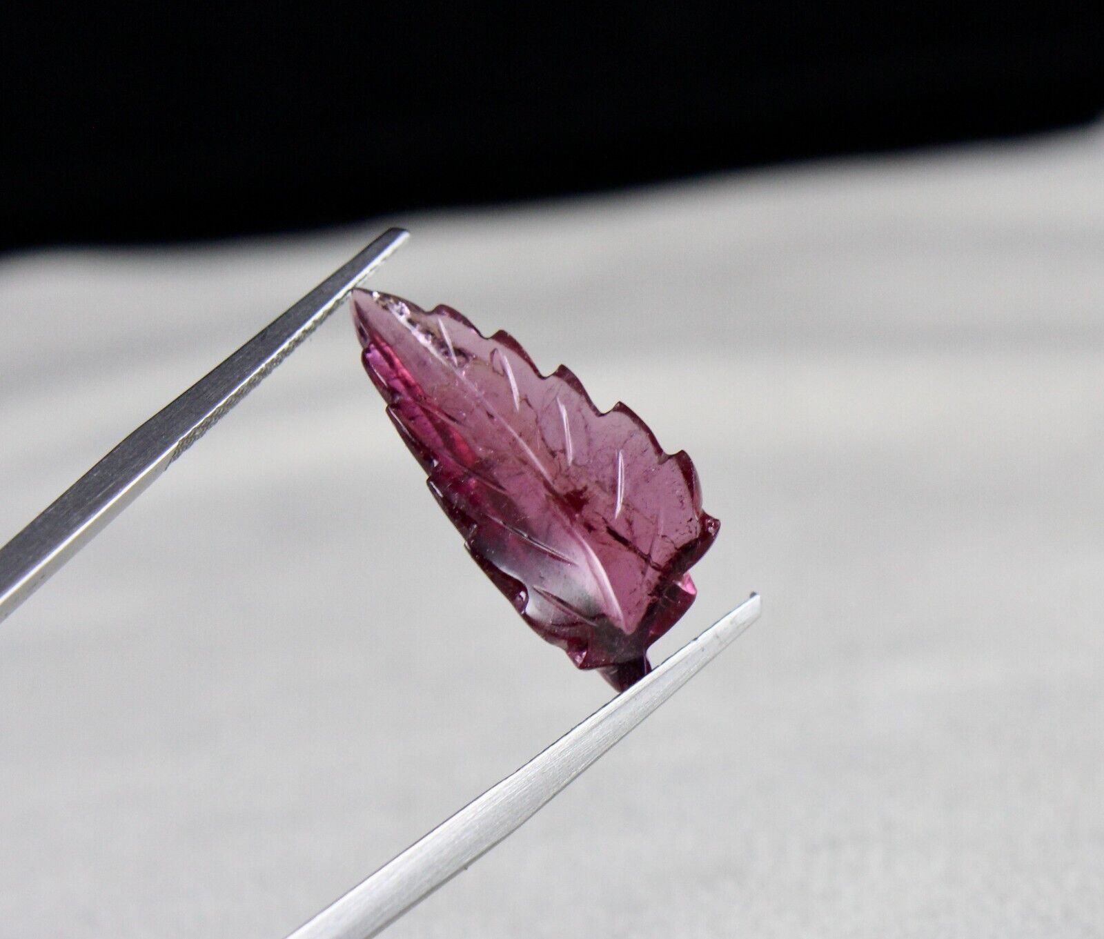 NATURAL PINK TOURMALINE CARVED LEAF 6.92 CT GEMSTONE FOR DESIGNING PENDANT RING