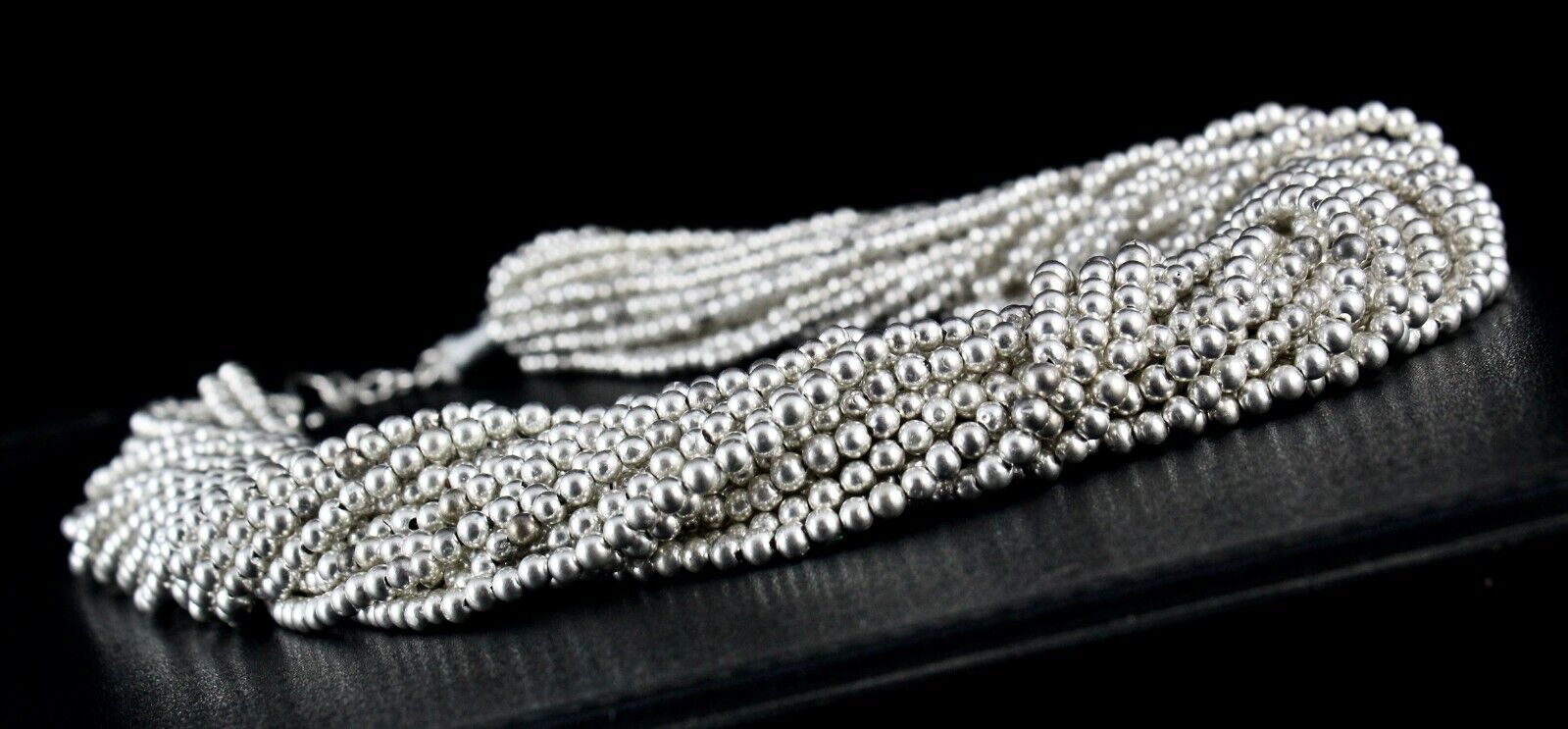 ANTIQUE OLD 925 STERLING SILVER ROUND BEADS BUNCH 705 CARATS DESIGNER NECKLACE