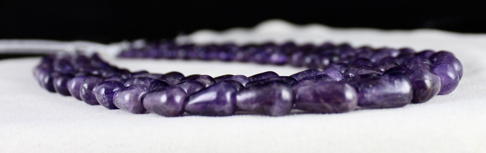 NATURAL PURPLE AMETHYST BEADS TEAR DROPS 4 L 1028 CT GEMSTONE FINEST NECKLACE