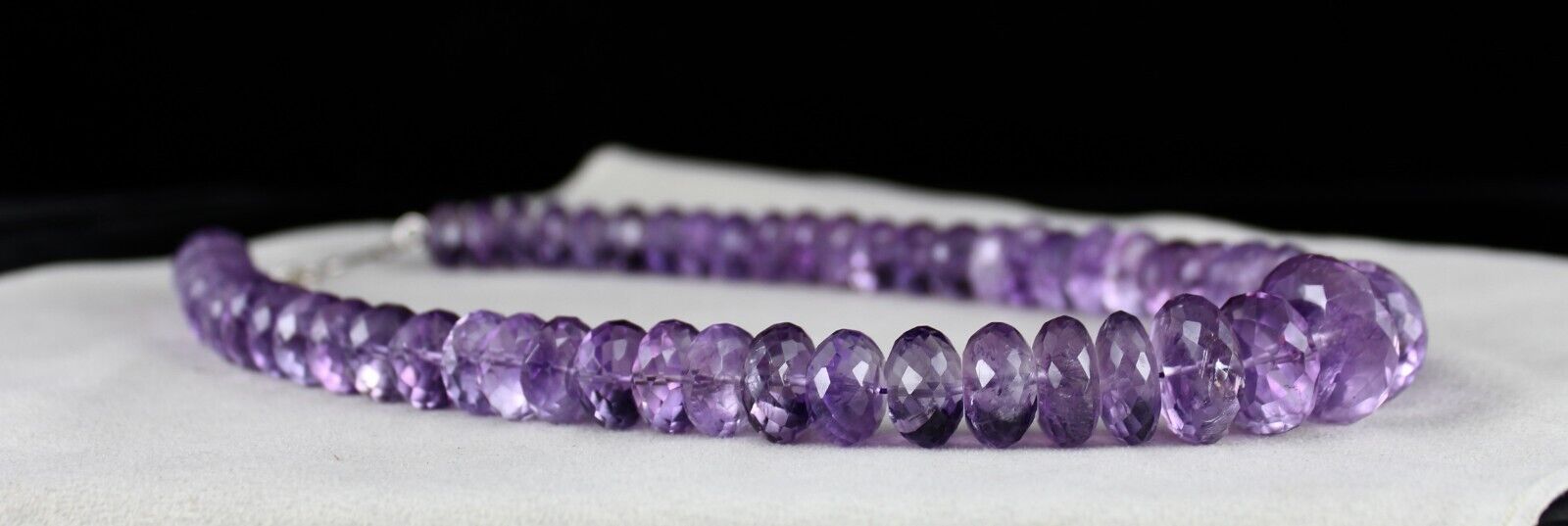 NATURAL AMETHYST BEADS FACETED ROUND 1 L 1005 CARATS GEMSTONE FASHION NECKLACE