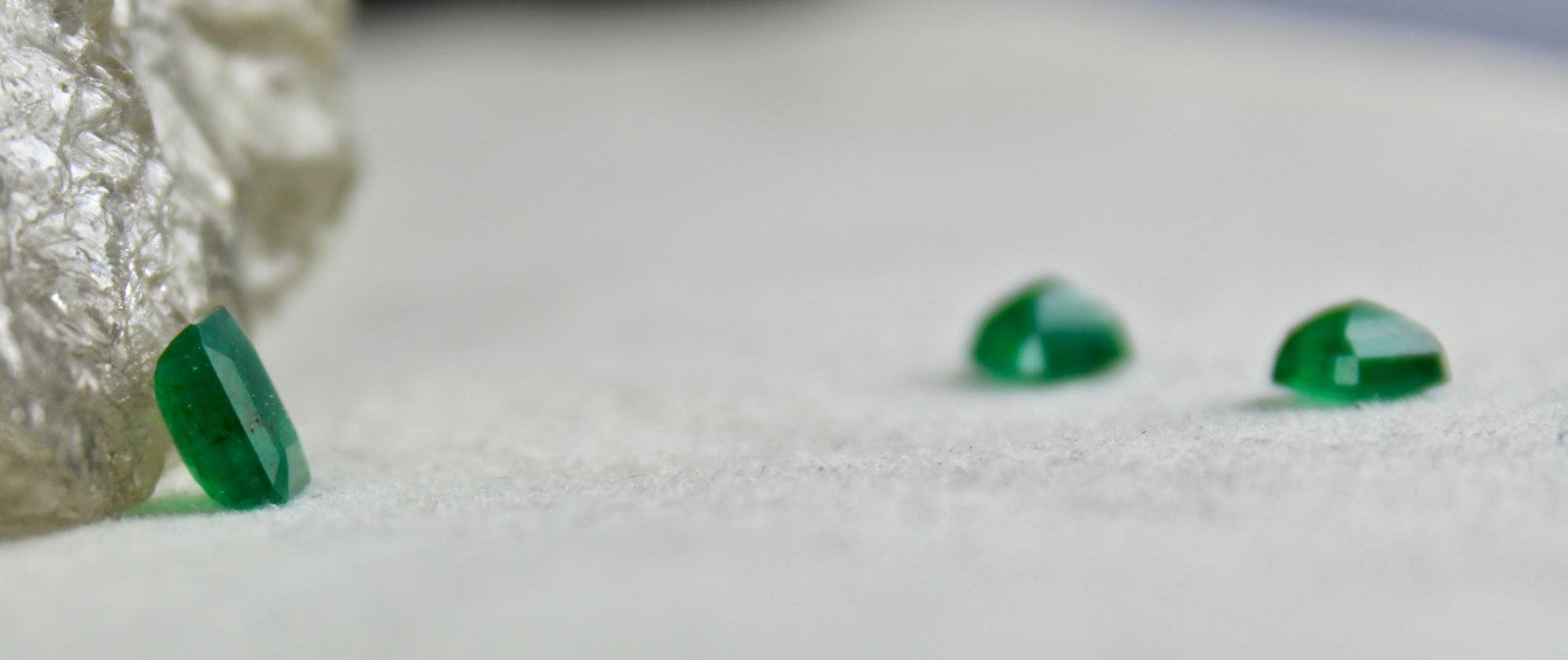 Certified Natural Zambian Emerald Octagon 3.42 Carat Gemstone 3 Pcs For Design