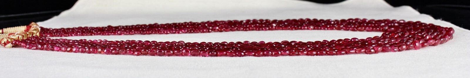 Certified Natural Red Spinel Necklace Cabochon 423 Ct Gemstone Beads 9 Line