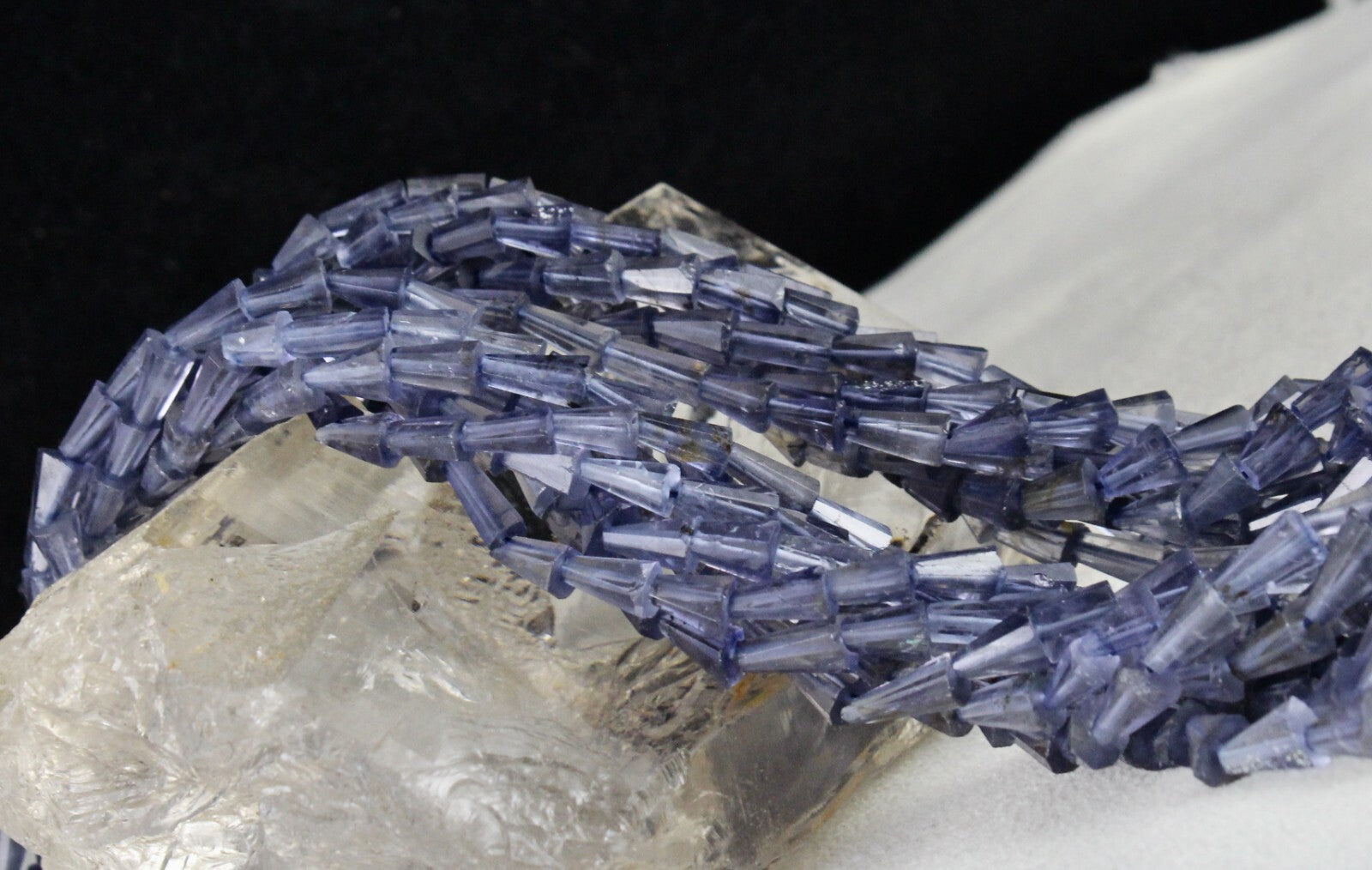 Natural Iolite Teardrops Fancy Blue Gemstone Necklace 498 Ct Fashion Beaded 8 L