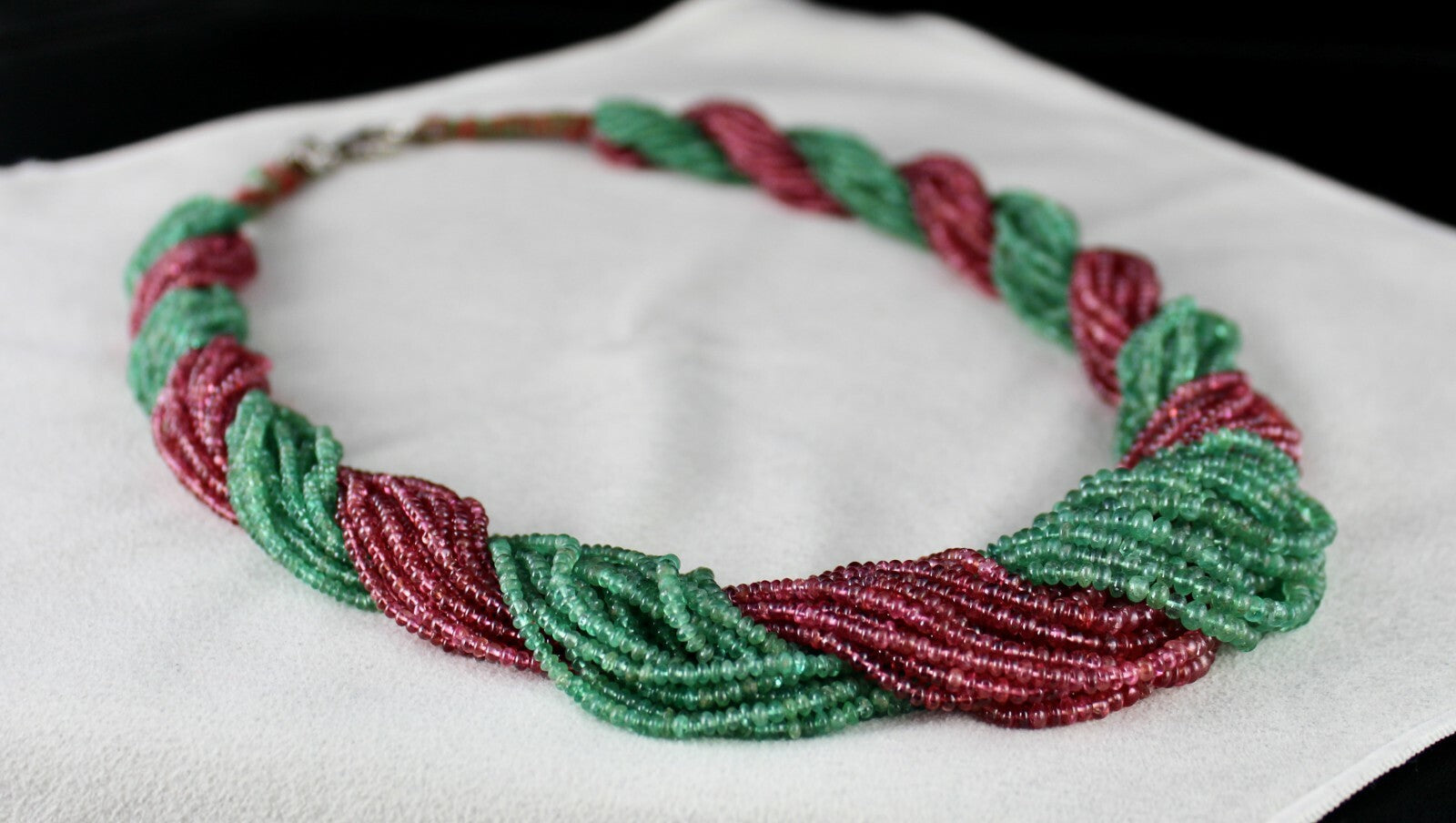 Certified Natural Emerald Spinel 859 Ct Beads Gemstone Cocktail Necklace