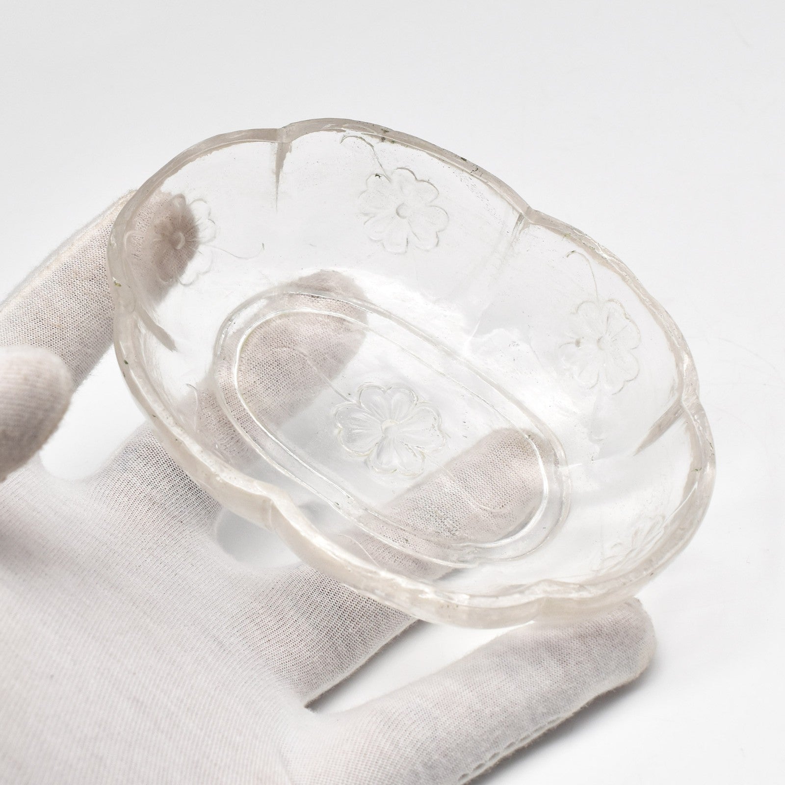 Certified Natural Rock Crystal Quartz 879 Ct Oval Engraved White Gem Bowl Decor