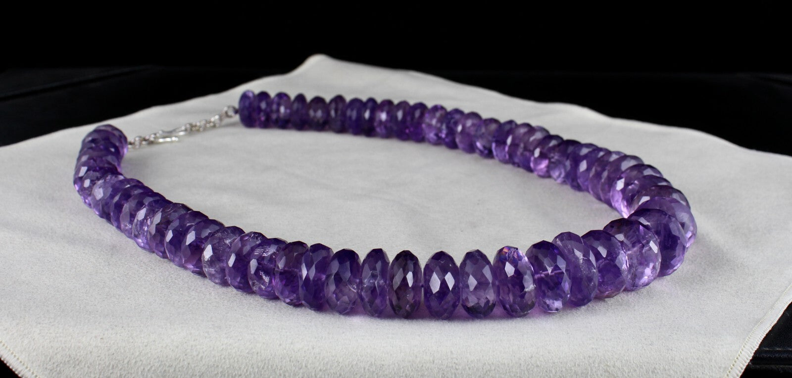 Certified Big Natural Brazilian Amethyst 1324 Ct Faceted Beads Necklace