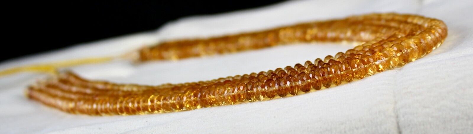 Natural Yellow Citrine Beads Faceted Round 4 L 631 Ct Gemstone Classic Necklace