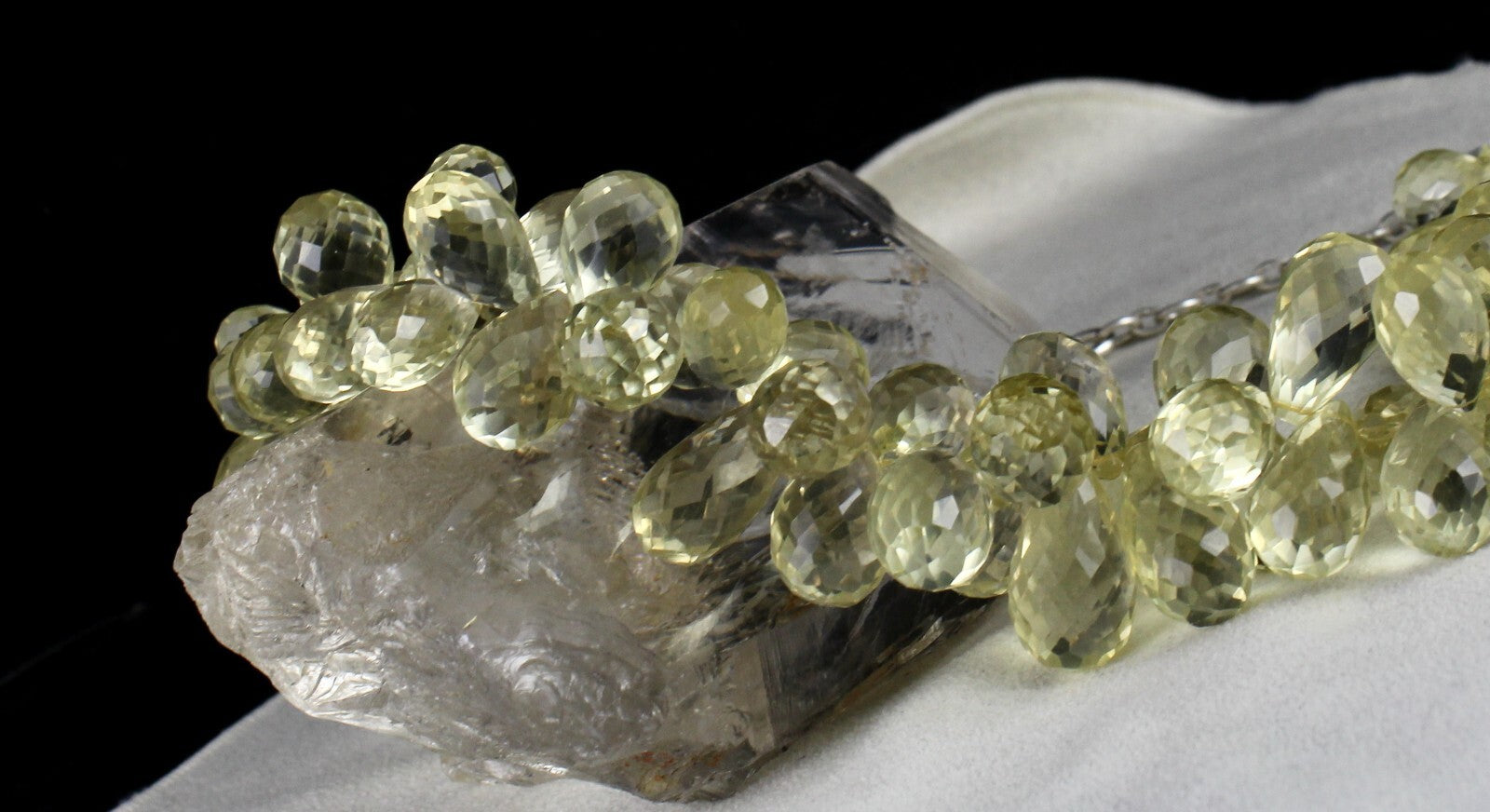 Certified Natural Lemon Quartz Tear Drops 1114 Ct Gemstone Party Necklace
