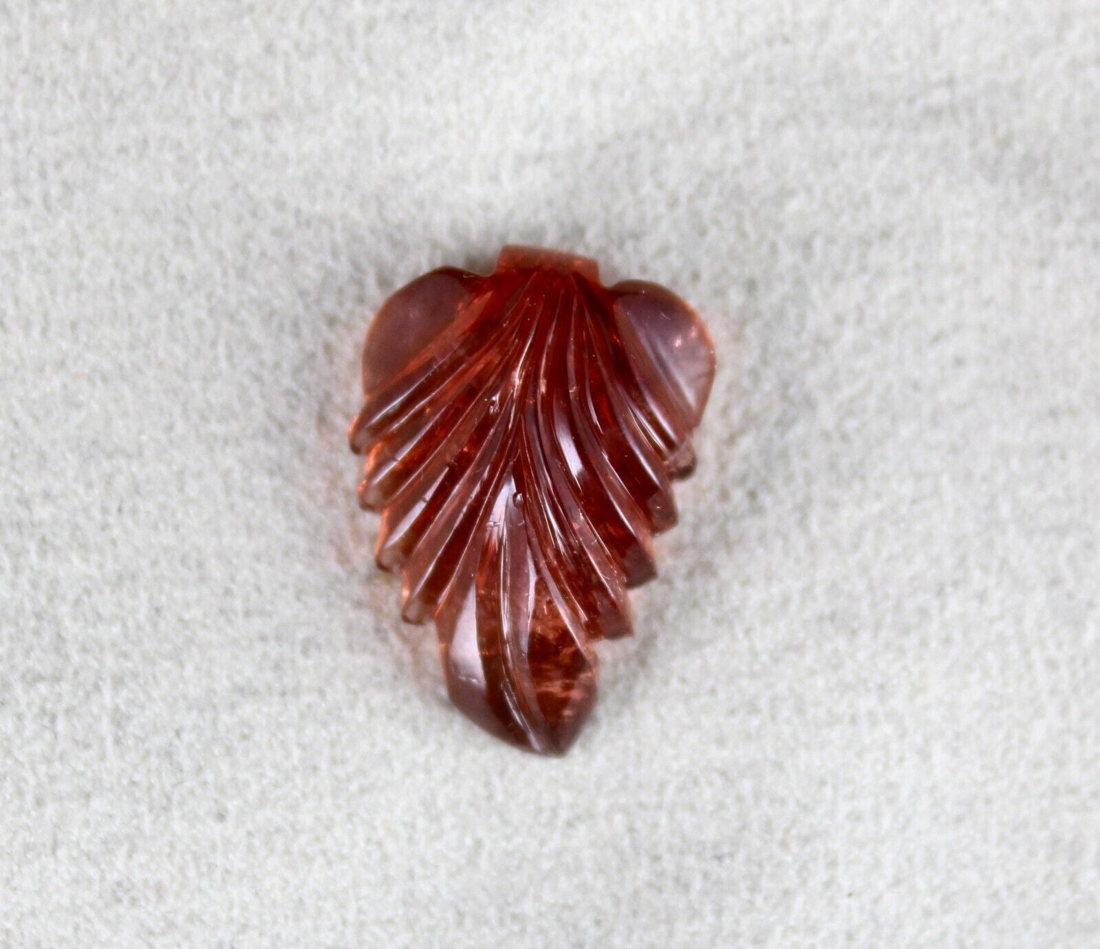 NATURAL TOURMALINE CARVED LEAF 14.80 CARATS GEMSTONE FOR DESIGNING PENDANT RING