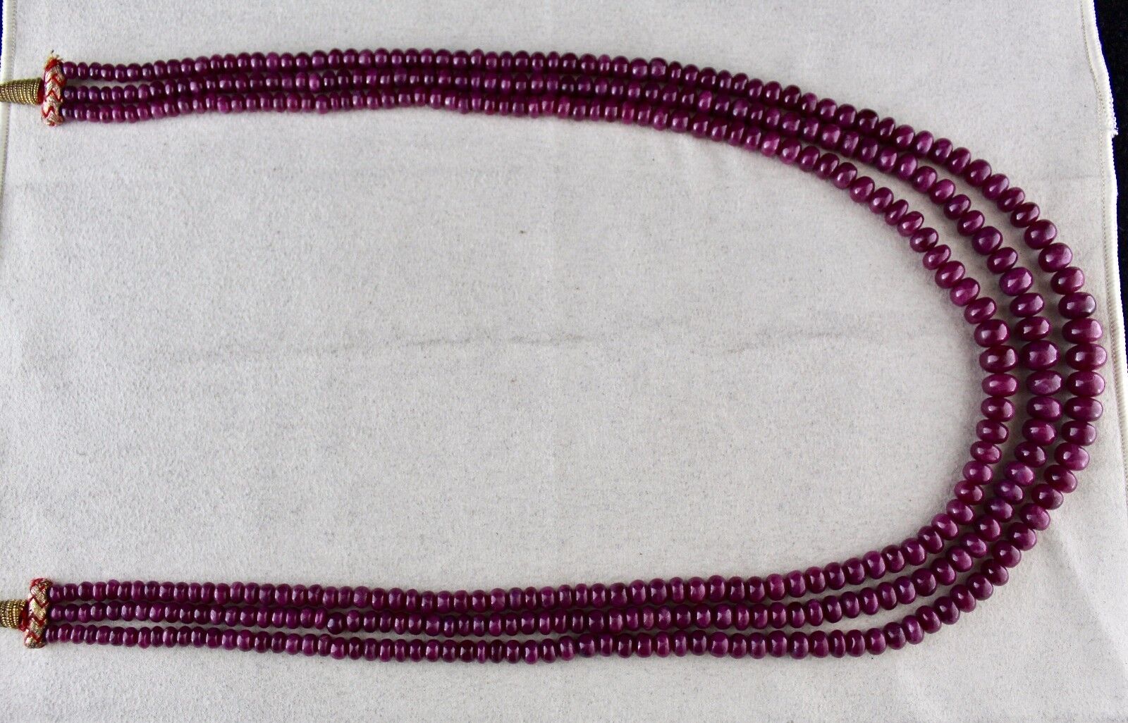 NATURAL UNTREATED RUBY BEADS ROUND 3 LINE 800 CTS GEMSTONE NECKLACE FOR LADIES