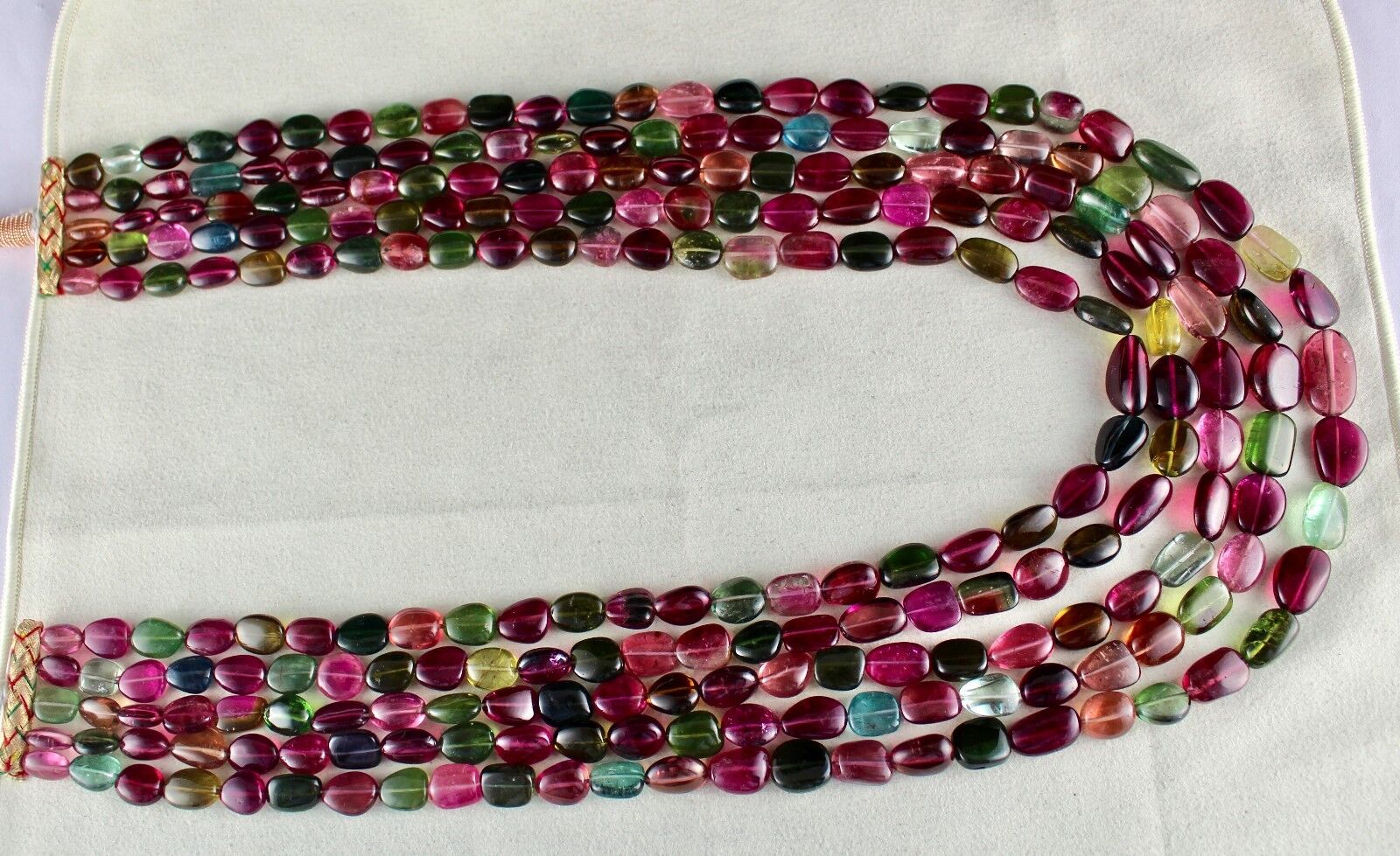 Natural Water Melon Tourmaline Beads Cabochon 5 L 1253 Ct Fine Gemstone Necklace