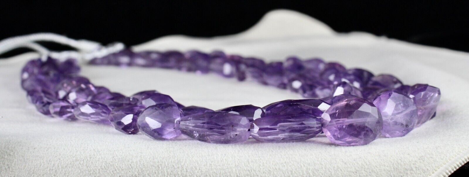 Natural Amethyst Beads Faceted Tumble 3L 861 Ct Purple Gemstone Fashion Necklace