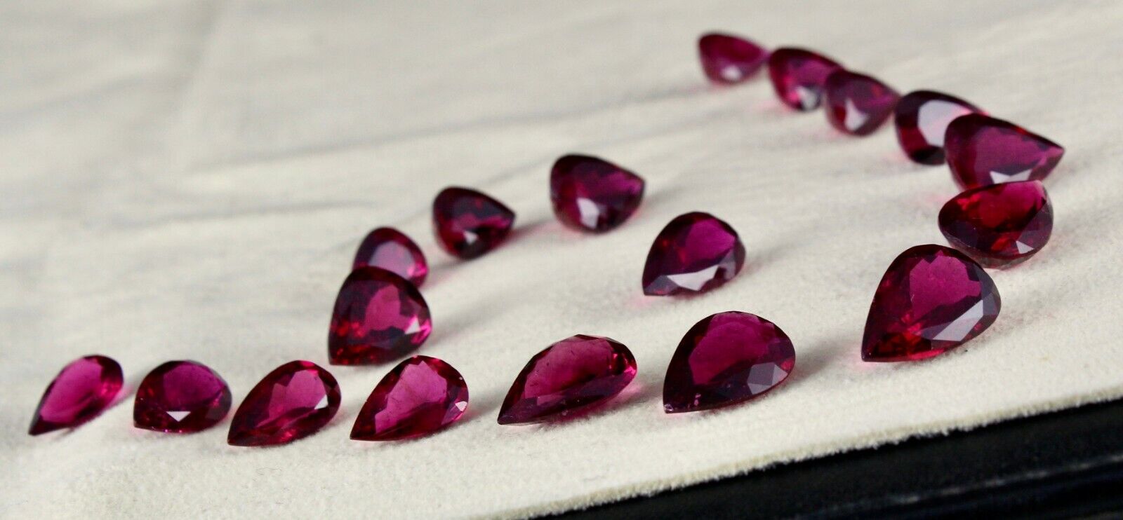 Natural Rubellite Pink Tourmaline Pear Cut 18 Pc 61.20 Ct Loose Gemstone Set