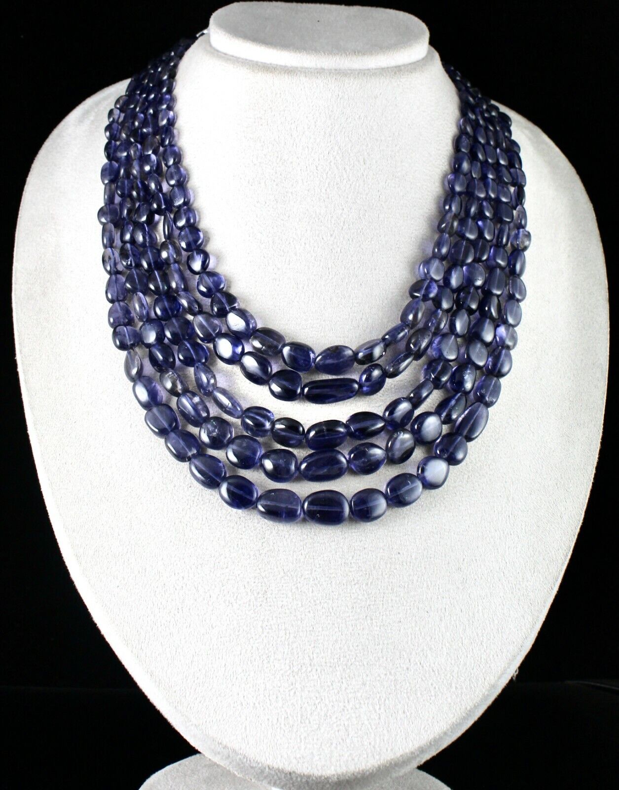 Certified Natural Iolite Cabochon 5L 846 Ct Finest Blue Gemstone Estate Necklace