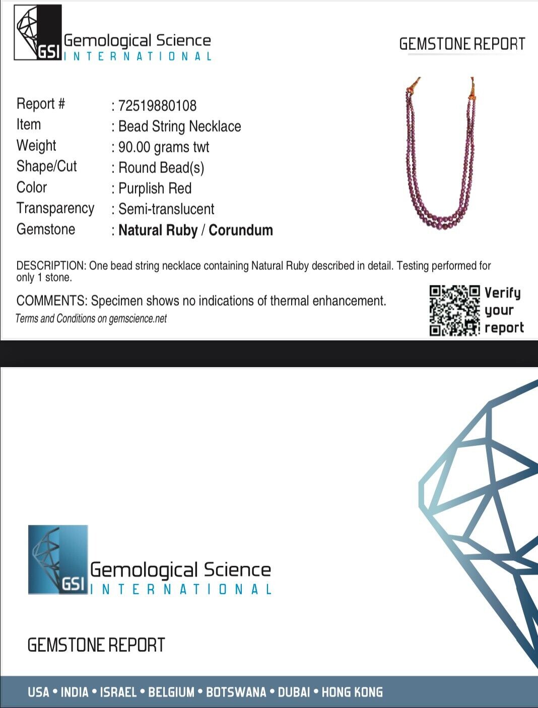 Certified Natural Ruby Necklace Round Beaded 2 L 425 Ct Red Gemstone Strings