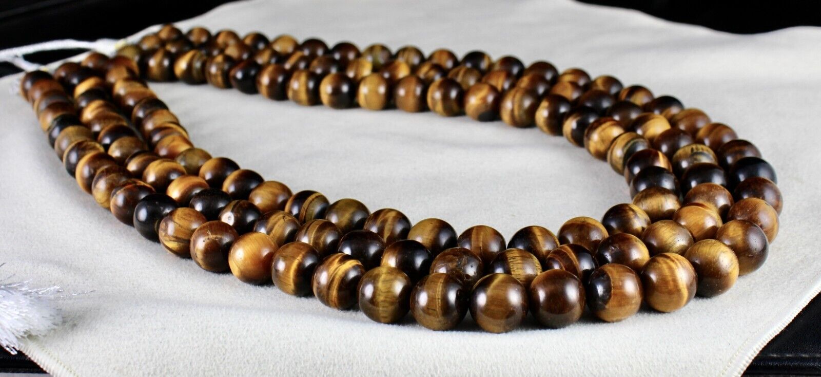 Natural Tiger Eye Beads Round 3 L 2016 Ct Big Gemstone Antique Fashion Necklace