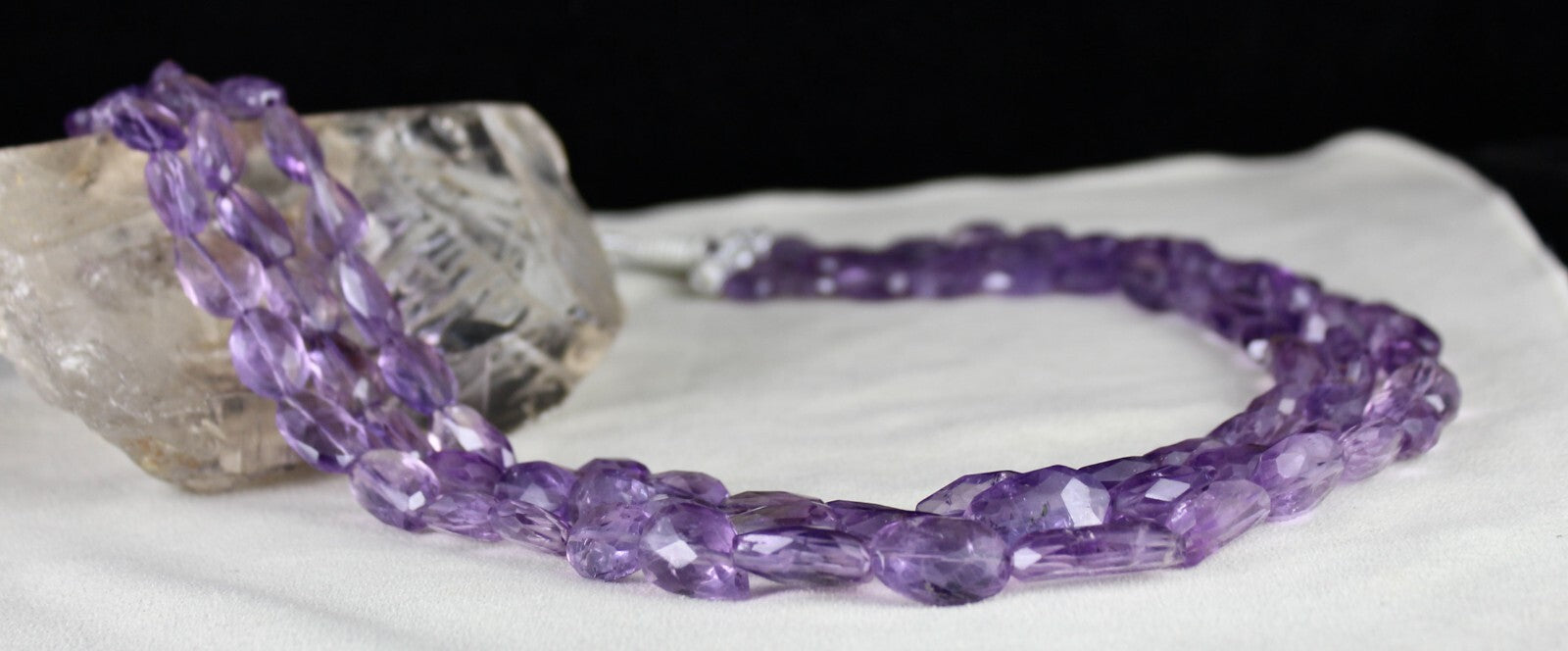Amethyst 785 Ct Faceted Tumble Beads Purple Gemstone Fashion Necklace