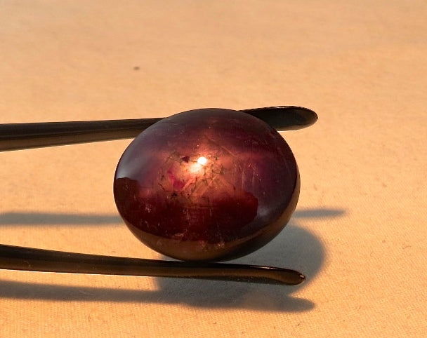 Certified Natural 6-line Star Ruby 43.87ct Oval Cabochon Gemstone Ring Pendant