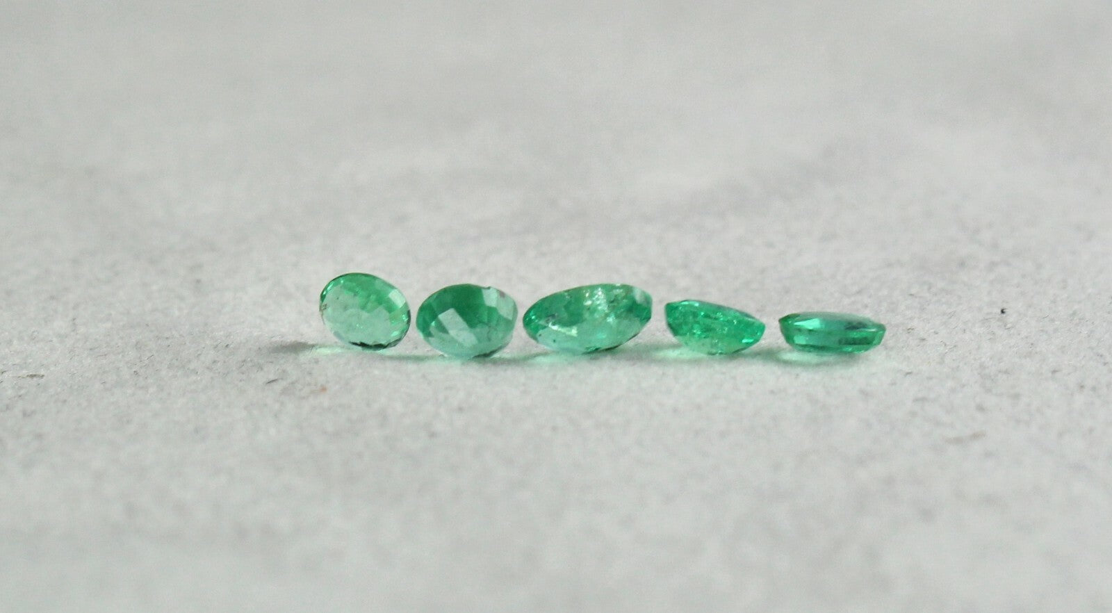 Natural Colombian Emerald Bracelet & Ring Set Oval 1.65 Ct 5 Pc Gemstone