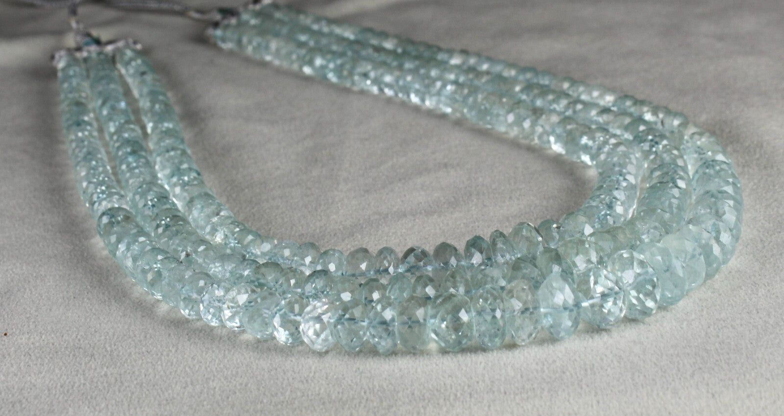 Certified Natural Blue Aquamarine 952 Ct Faceted Beads Gemstone Necklace Women