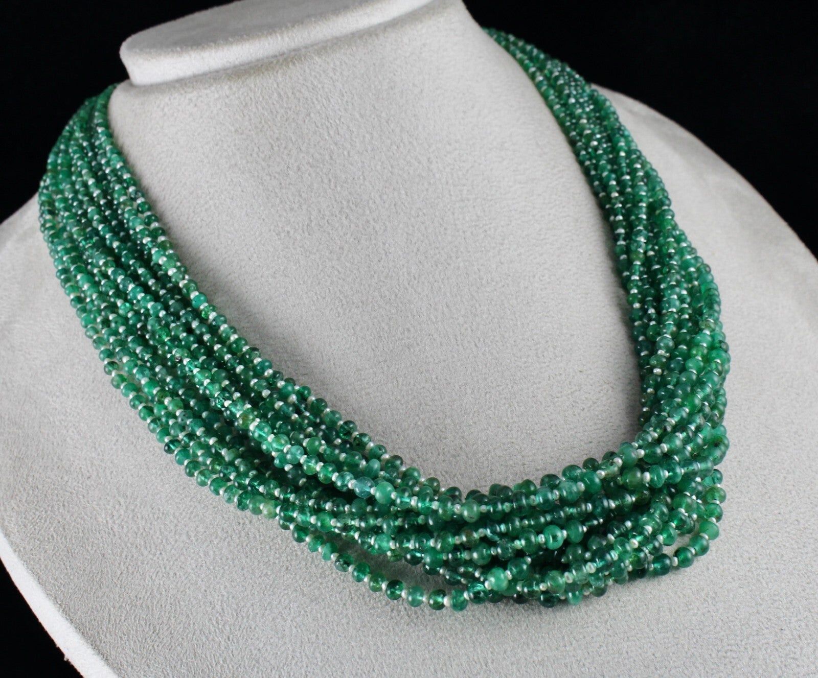 Certified Natural Emerald 622 Ct Pearl Beads Round Gemstone Party Necklace