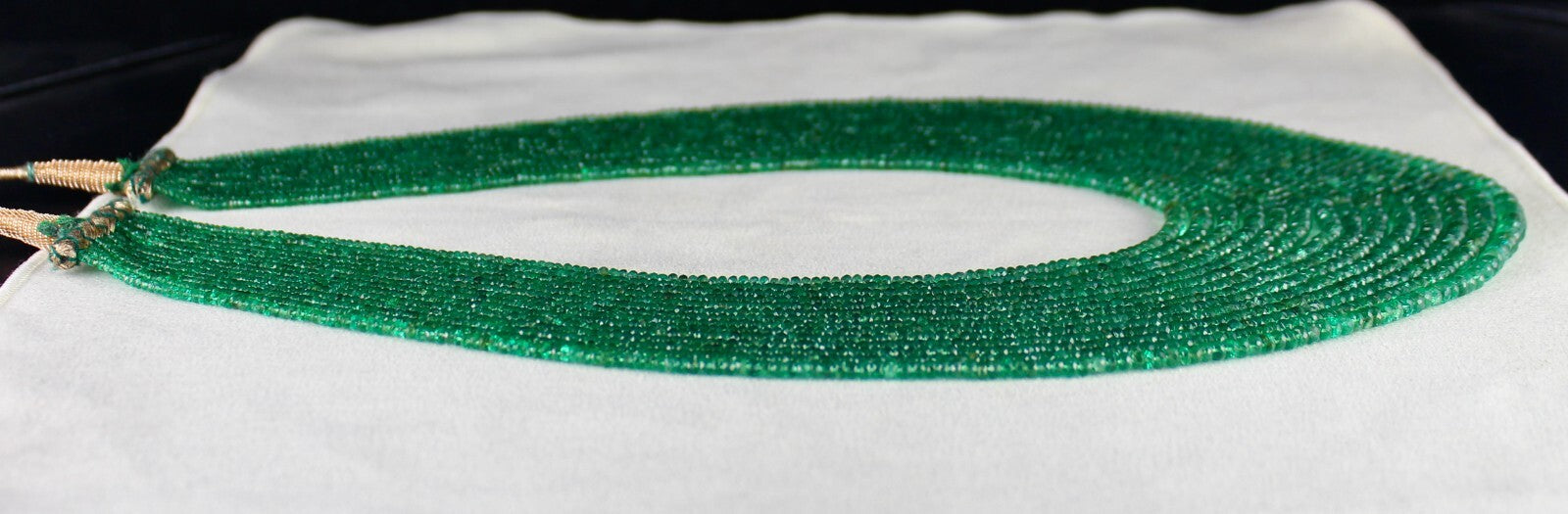 Natural Zambian Emerald Necklace 640 Ct – Faceted Round Beads, Certified Jewelry