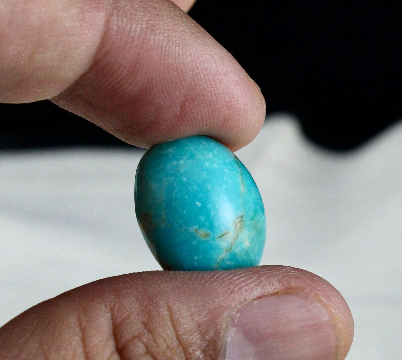 NATURAL TURQUOISE CAB OVAL 20x16 MM 15.90 CARATS GEMSTONE RING PENDANT DESIGNING