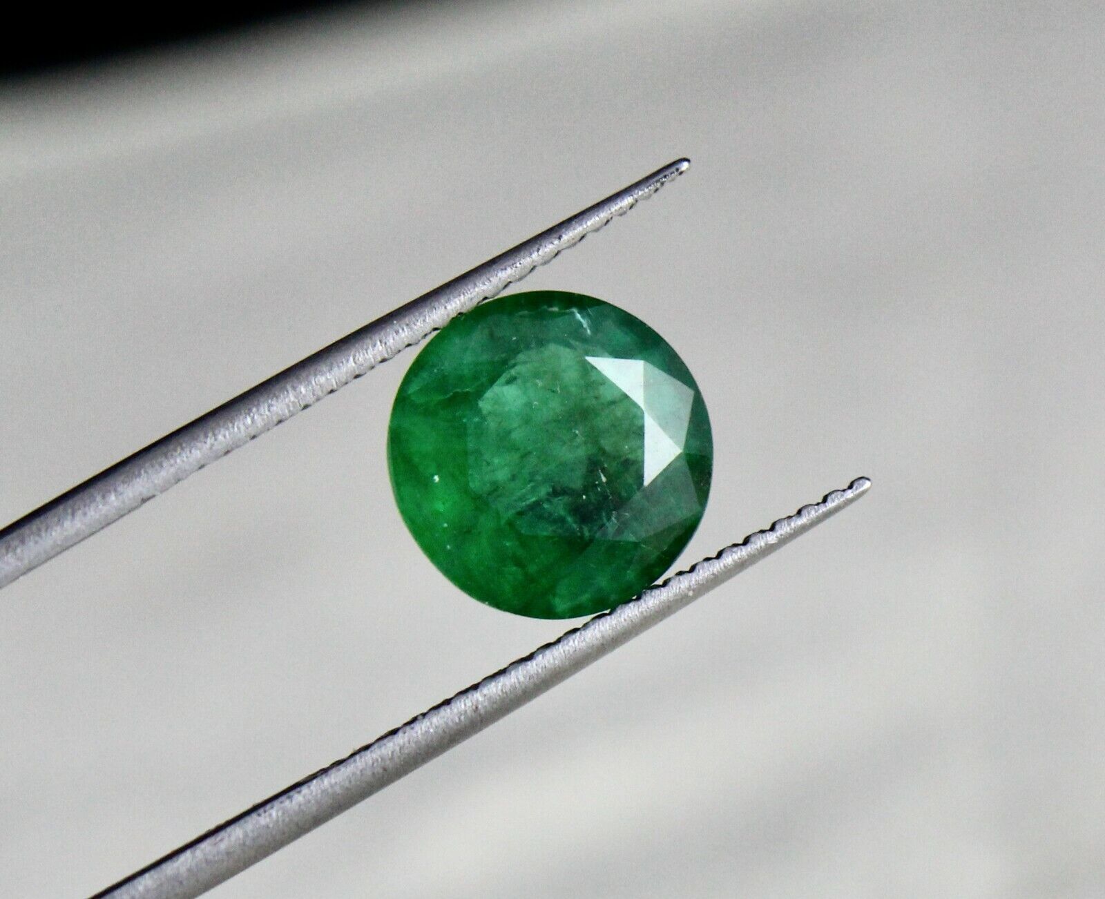 Natural Zambian EMERALD Round Cut 2.60 Carats 9 mm Loose Gemstone Pendant Ring