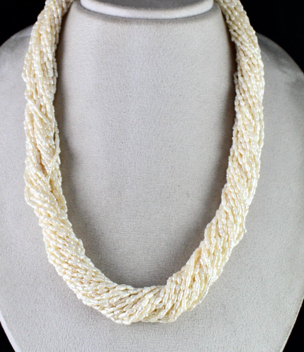 Genuine Freshwater Pearl Beads 718ct Fancy Gemstone Fashion Necklace 28"l