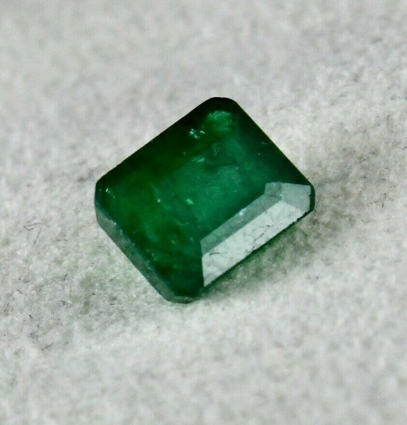 Natural Old Zambian Emerald Cut Octagon 2.54ct Gemstone Ring Pendant Silver