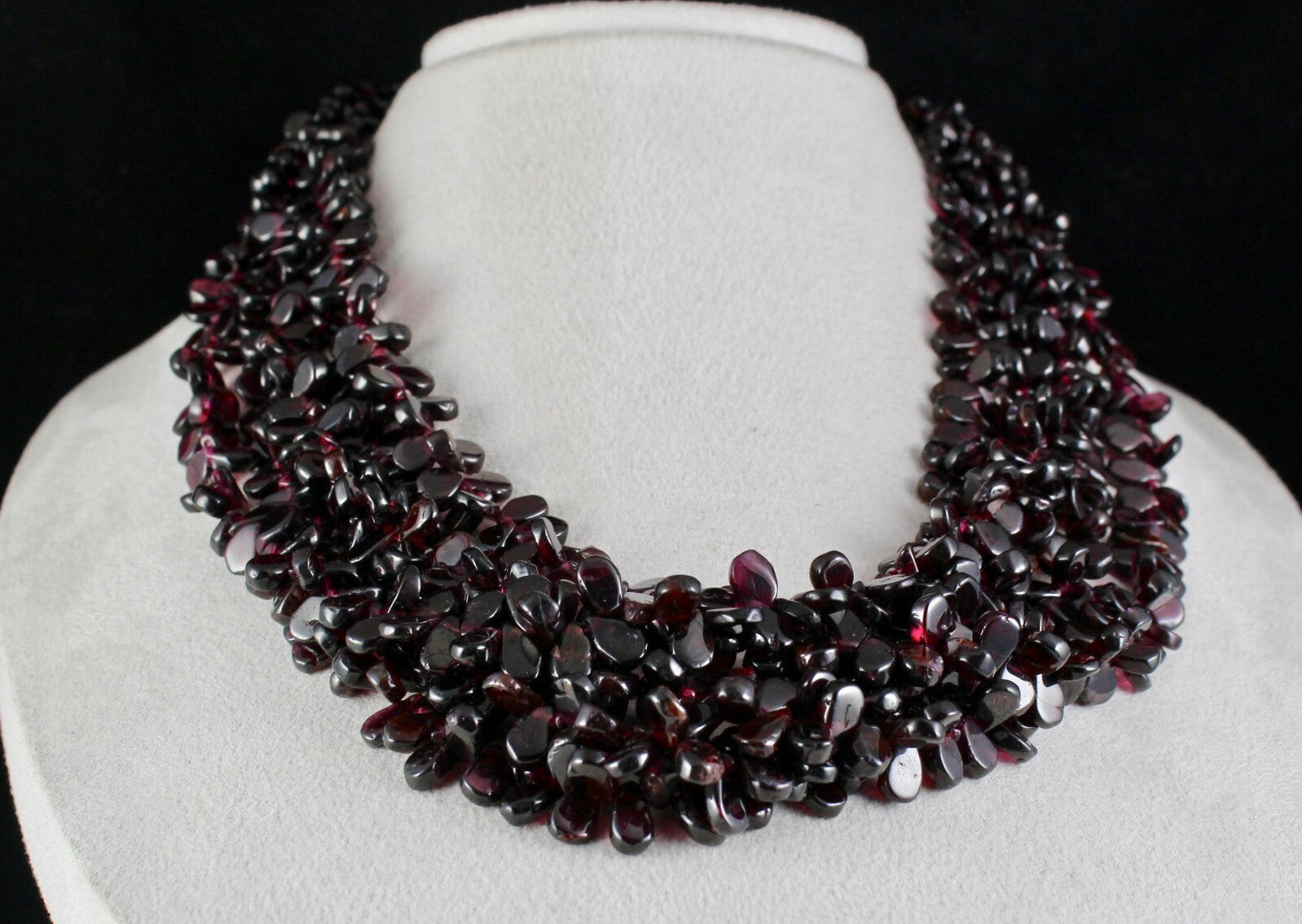 Unique Natural Garnet Beads Tear Drop 5 L 1662 Ct Red Gemstone Necklace