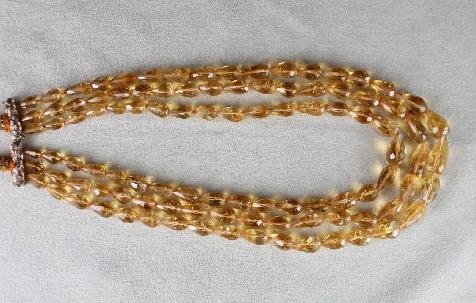 Natural Citrine Beads Faceted Tear Drops 442 Ct Fashion Necklace Set