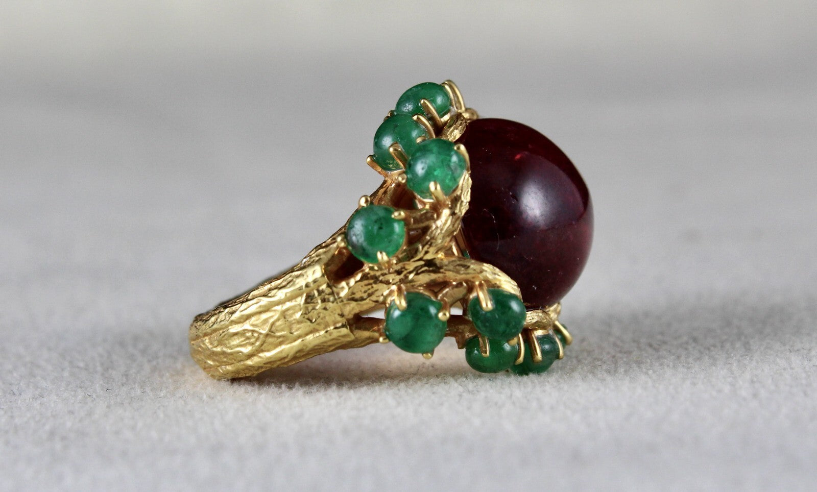 Certified Unique Natural Pink Tourmaline 10 Ct Sterling Silver Gold Plated Ring