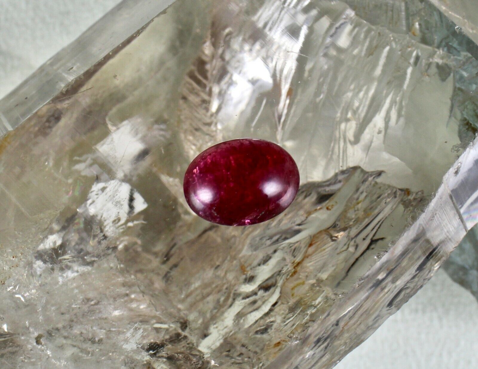 Natural Pink Tourmaline Rubellite 16x12mm Oval Cabochon 10.02 Ct Gemstone Ring