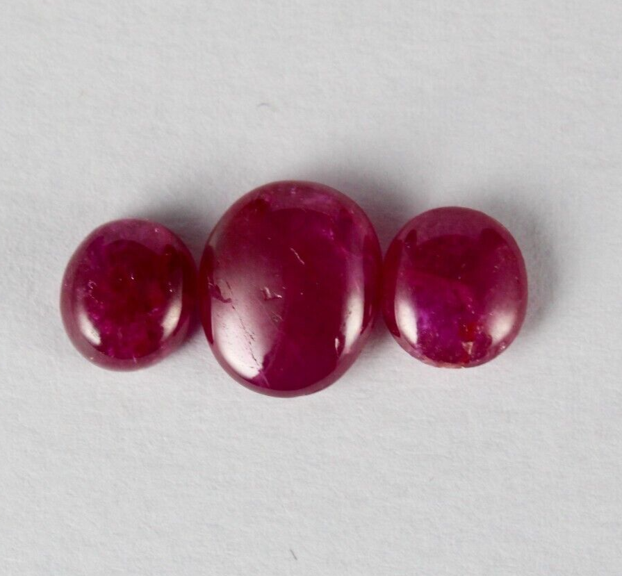 Certified Natural Ruby Oval Cabochon 8.02 Ct Loose Gem For 3 Stone Ring Design