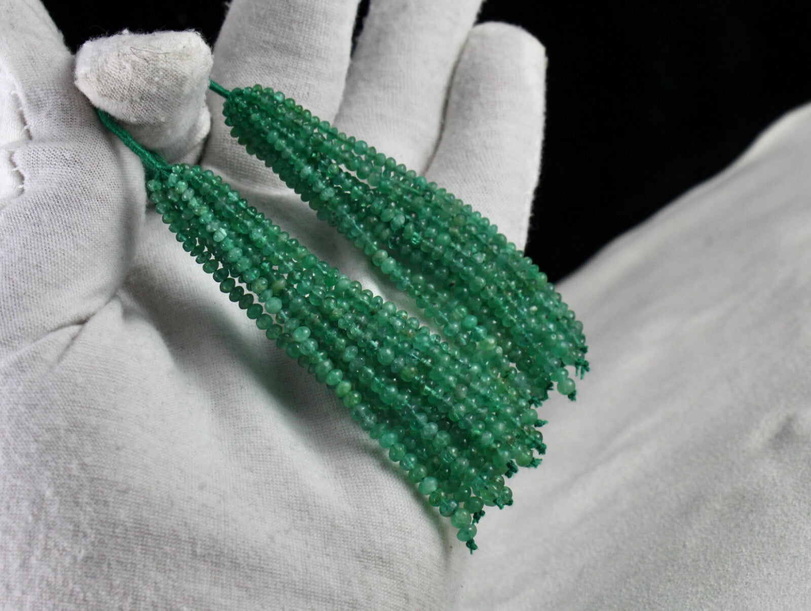 Certified Natural Emerald Round Beads 105 Ct Tassel Gemstone Earring Design